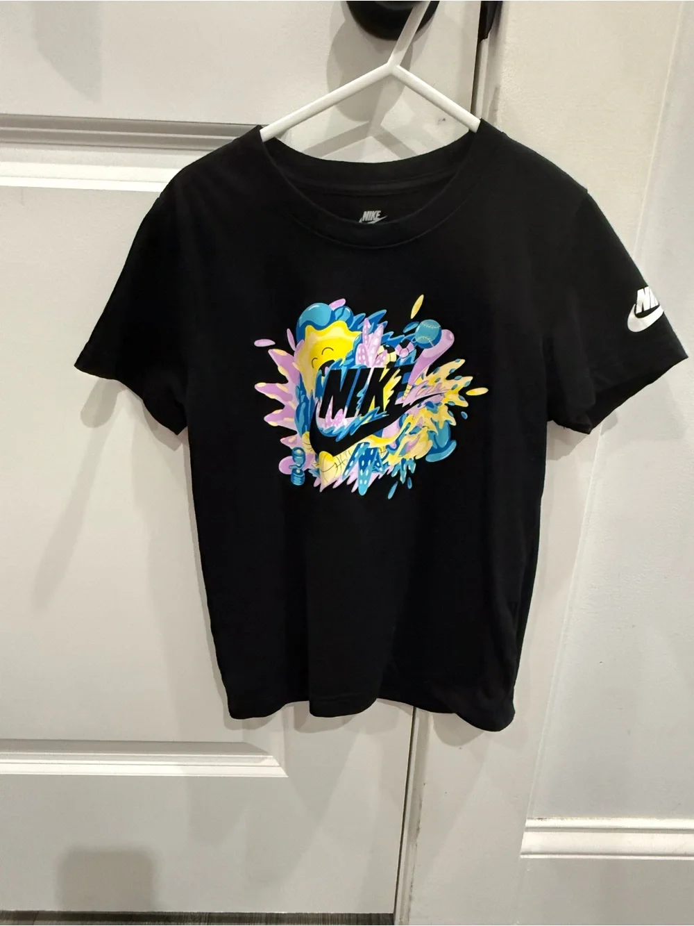 Bundle- Nike Black Kids Graphic Logo Tee with Multicolor Splash